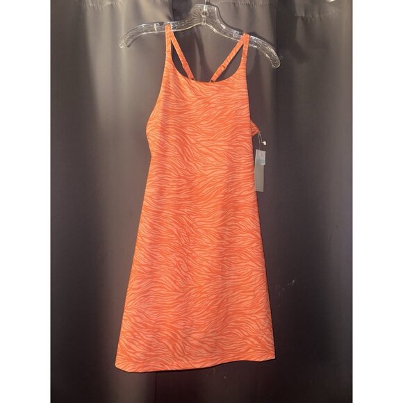 Zella Studio Lite Coral Salmon Swell Print Dress Small NWT - Picture 2 of 4